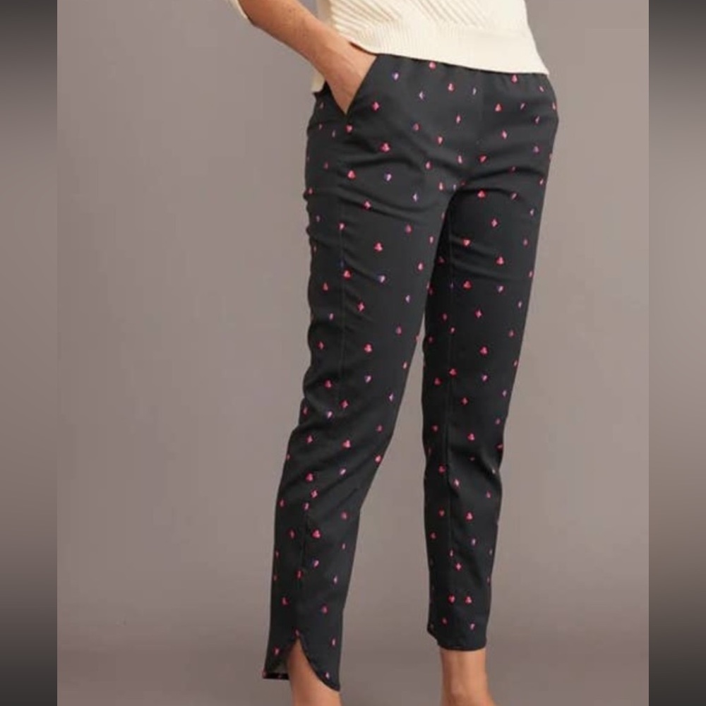 Marine Layer Allison ModalStretch Ankle Pant Black/Queen of Hearts Print size